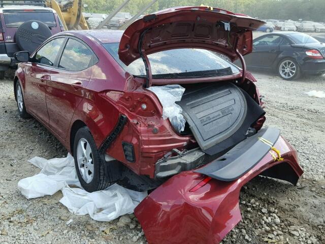 5NPDH4AEXFH555626 - 2015 HYUNDAI ELANTRA SE RED photo 3