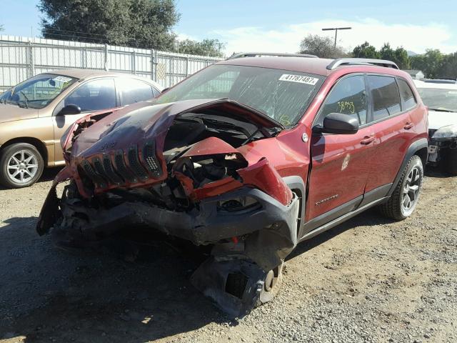 1C4PJMBS7EW276536 - 2014 JEEP CHEROKEE T RED photo 2