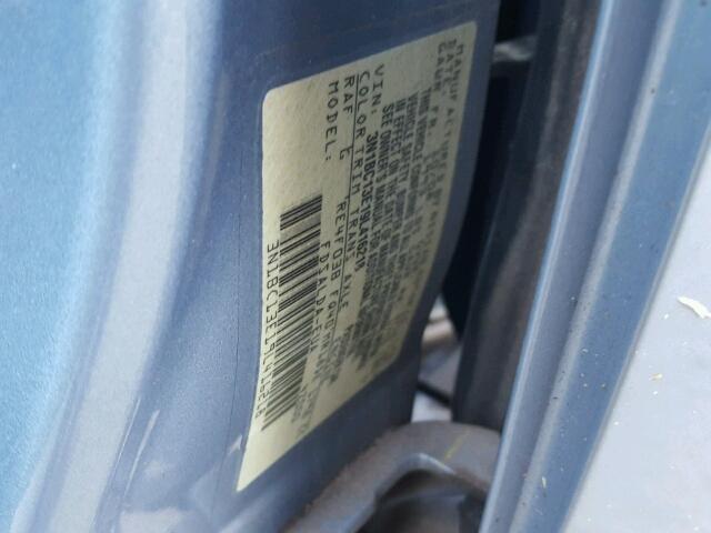 3N1BC13E19L416218 - 2009 NISSAN VERSA BLUE photo 10