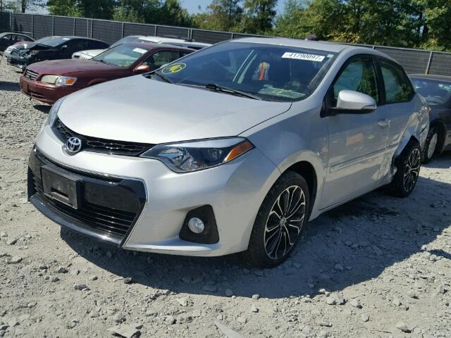 2T1BURHE7FC262503 - 2015 TOYOTA COROLLA L SILVER photo 2