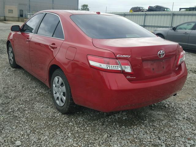 4T4BF3EK6AR024754 - 2010 TOYOTA CAMRY BASE RED photo 3