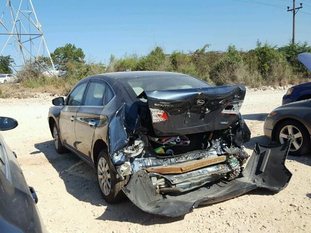 3N1AB7APXEL615770 - 2014 NISSAN SENTRA S BLUE photo 3