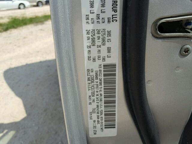 1C6RD6LTXCS173934 - 2012 DODGE RAM 1500 S SILVER photo 10