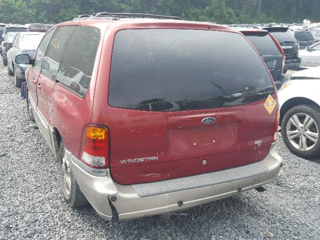 2FMDA53492BB66251 - 2002 FORD WINDSTAR S RED photo 3