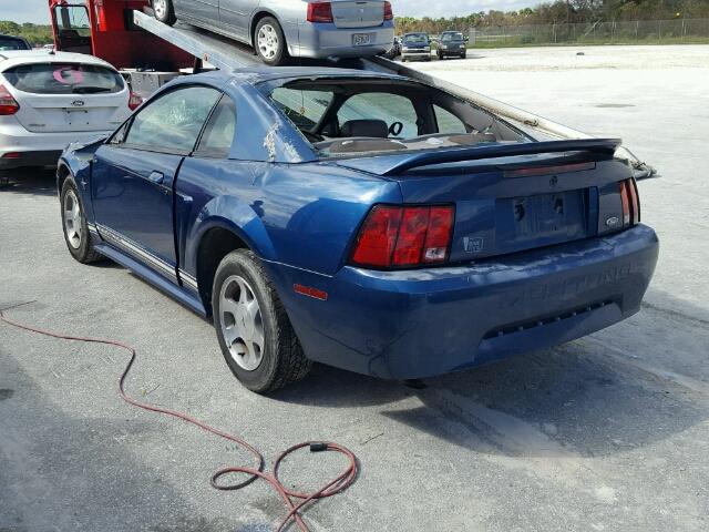 1FAFP4043YF248757 - 2000 FORD MUSTANG BLUE photo 3