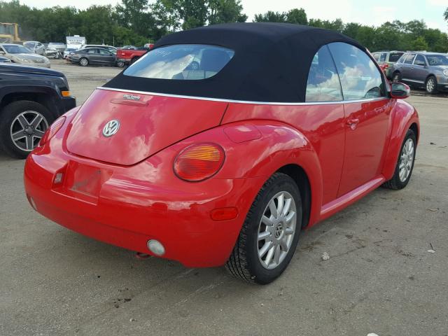 3VWCM21Y64M301776 - 2004 VOLKSWAGEN NEW BEETLE წითელი ფოტო 4
