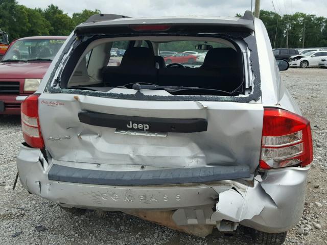 1J8FF47W78D663508 - 2008 JEEP COMPASS SP SILVER photo 9