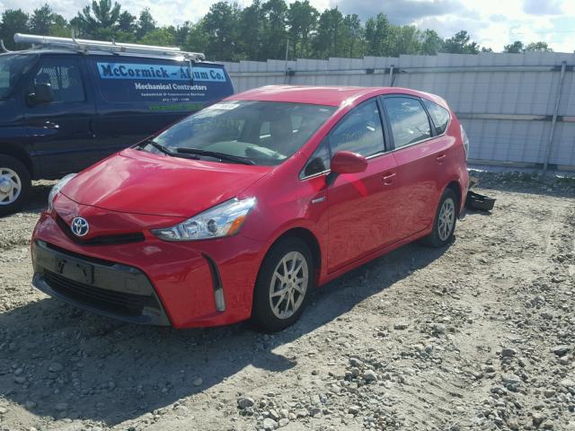 JTDZN3EUXFJ023911 - 2015 TOYOTA PRIUS V RED photo 2