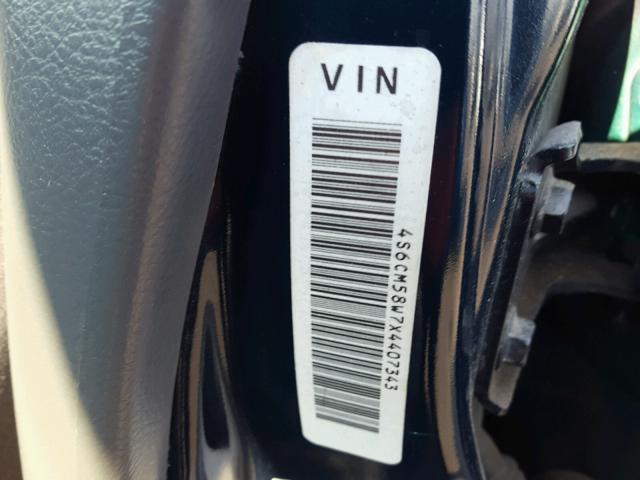 4S6CM58W7X4407343 - 1999 HONDA PASSPORT E BLUE photo 10