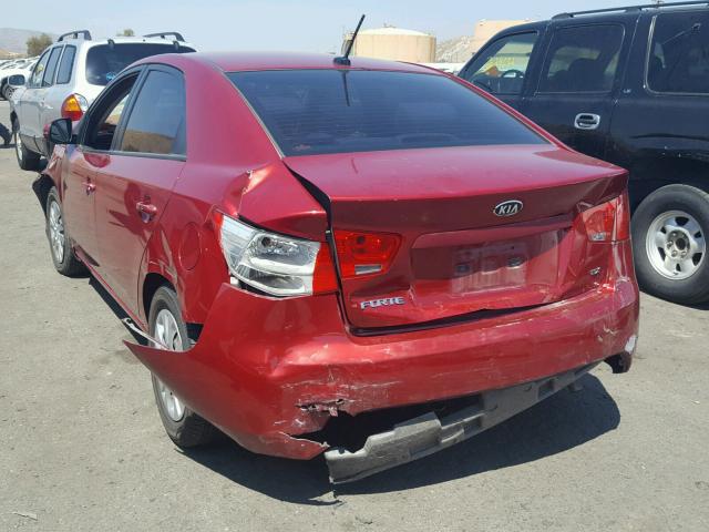 KNAFU4A24B5442322 - 2011 KIA FORTE EX RED photo 3