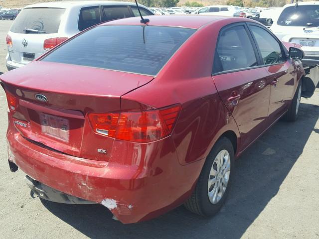 KNAFU4A24B5442322 - 2011 KIA FORTE EX RED photo 4