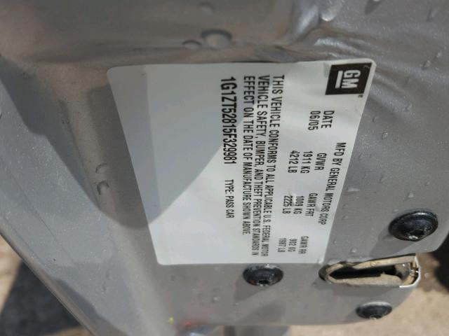 1G1ZT52815F329981 - 2005 CHEVROLET MALIBU LS Gümüş foto 10