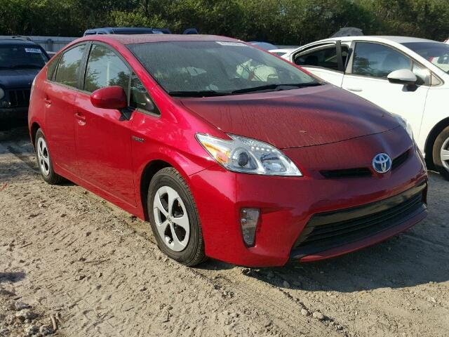 JTDKN3DU3E0361643 - 2014 TOYOTA PRIUS RED photo 1