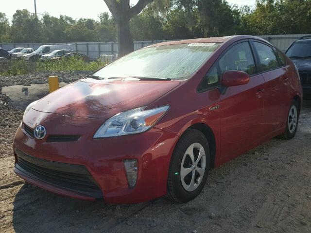JTDKN3DU3E0361643 - 2014 TOYOTA PRIUS 红色 照片 2