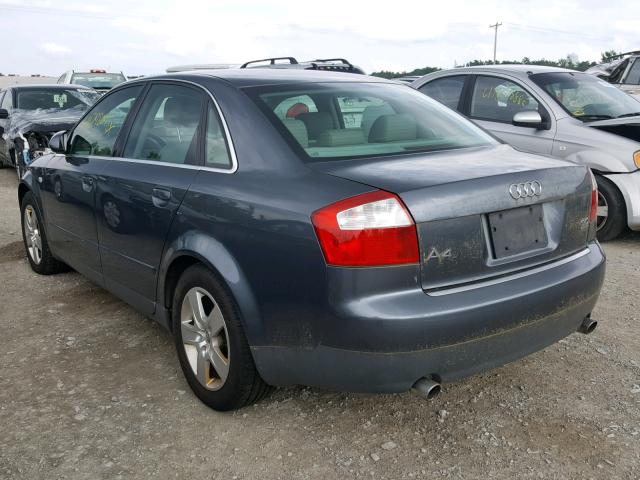 WAULT58E12A154583 - 2002 AUDI A4 3.0 QUA GRAY photo 3