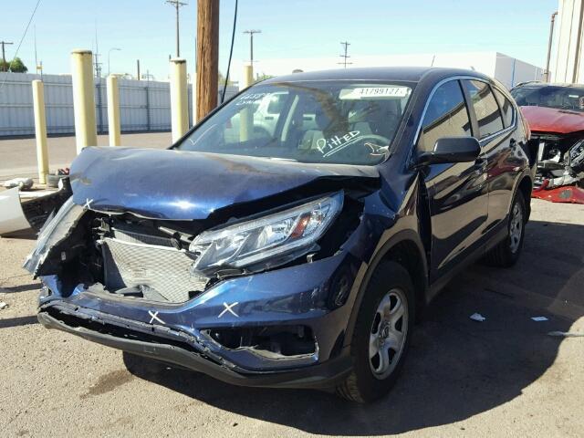 3CZRM3H39FG712131 - 2015 HONDA CR-V LX BLUE photo 2