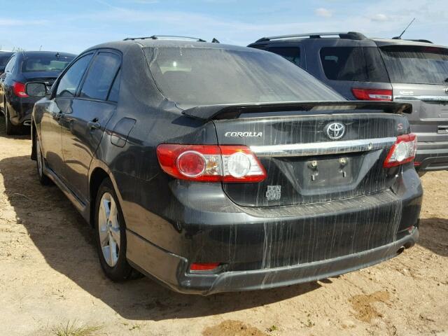 2T1BU4EE0BC681505 - 2011 TOYOTA COROLLA BLACK photo 3