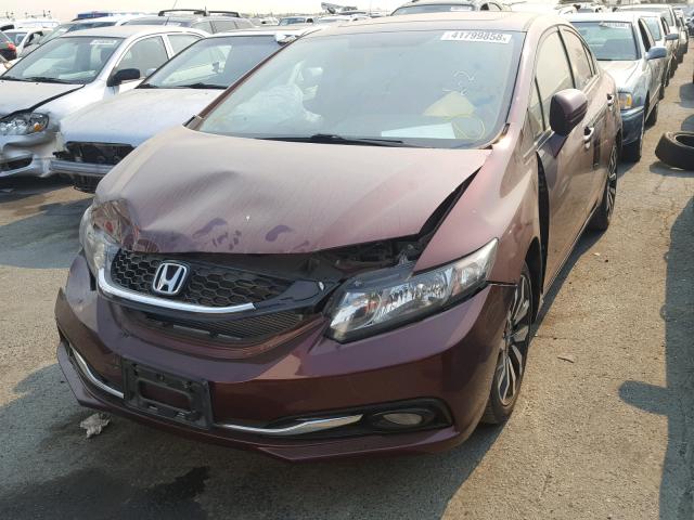 19XFB2F98EE275913 - 2014 HONDA CIVIC EXL 勃艮第红 照片 2