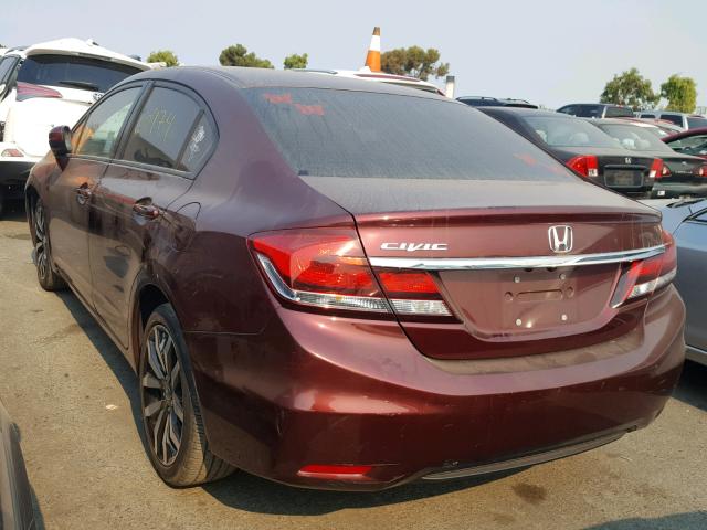 19XFB2F98EE275913 - 2014 HONDA CIVIC EXL 勃艮第红 照片 3
