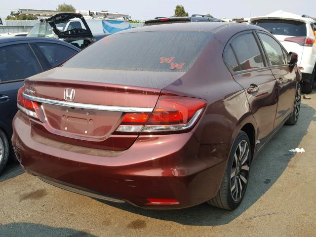 19XFB2F98EE275913 - 2014 HONDA CIVIC EXL 勃艮第红 照片 4