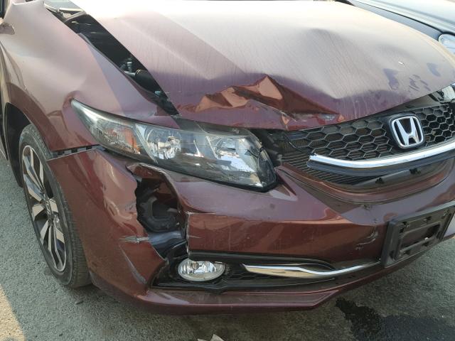 19XFB2F98EE275913 - 2014 HONDA CIVIC EXL 勃艮第红 照片 9