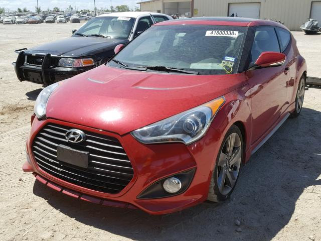 KMHTC6AE4DU079619 - 2013 HYUNDAI VELOSTER T RED photo 2