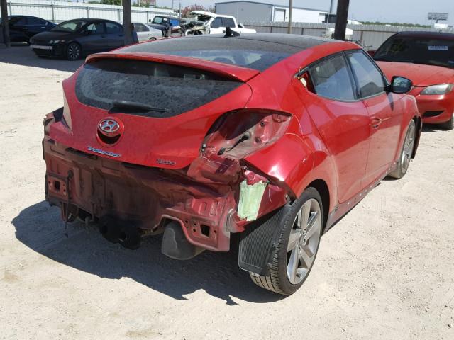 KMHTC6AE4DU079619 - 2013 HYUNDAI VELOSTER T RED photo 4