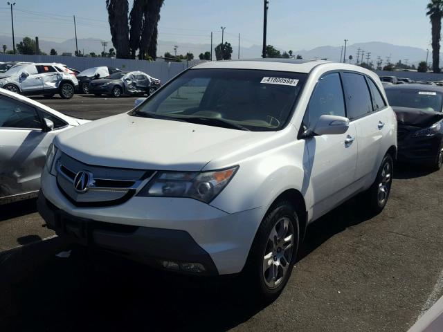 2HNYD28348H539238 - 2008 ACURA MDX TECHNO WHITE photo 2