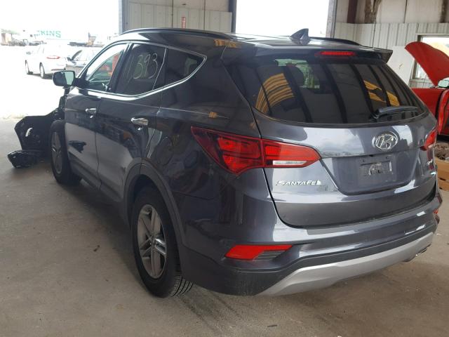 5XYZU3LB2HG454282 - 2017 HYUNDAI SANTA FE S GRAY photo 3