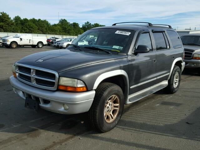 1B8HS58N92F132339 - 2002 DODGE DURANGO SL GRAY photo 2