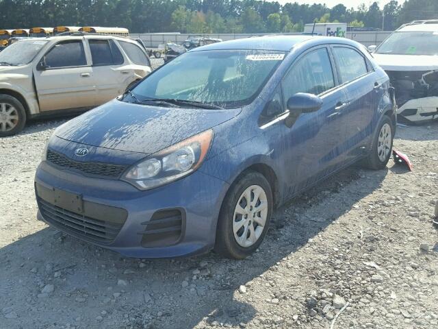 KNADM5A35G6666058 - 2016 KIA RIO LX BLUE photo 2