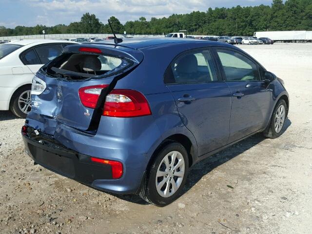 KNADM5A35G6666058 - 2016 KIA RIO LX BLUE photo 4