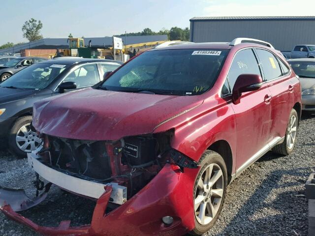 JTJZK1BA2A2407883 - 2010 LEXUS RX 350 RED photo 2