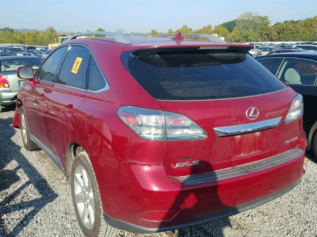 JTJZK1BA2A2407883 - 2010 LEXUS RX 350 RED photo 3