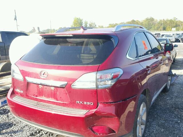 JTJZK1BA2A2407883 - 2010 LEXUS RX 350 RED photo 4