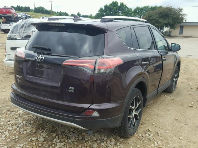 2T3JFREV5GW464645 - 2016 TOYOTA RAV4 SE BURGUNDY photo 4