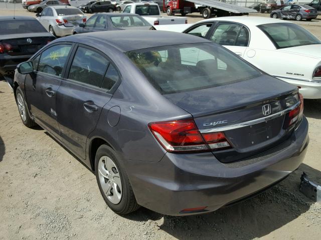 19XFB2F59EE239225 - 2014 HONDA CIVIC LX GRAY photo 3