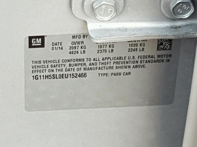 1G11H5SL0EU152466 - 2014 CHEVROLET MALIBU LTZ 银色 照片 10