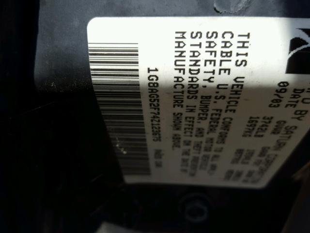 1G8AG52F74Z123675 - 2004 SATURN ION LEVEL BLACK photo 10