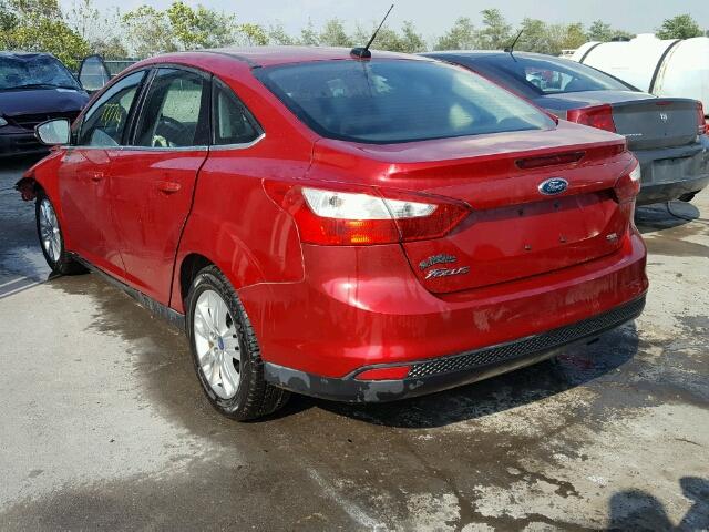 1FAHP3H22CL169225 - 2012 FORD FOCUS SEL RED photo 3