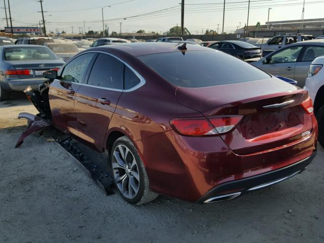 1C3CCCCG1GN102195 - 2016 CHRYSLER 200 C BURGUNDY photo 3