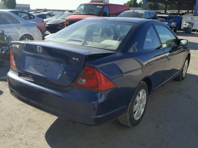 1HGEM22911L060694 - 2001 HONDA CIVIC SI BLUE photo 4