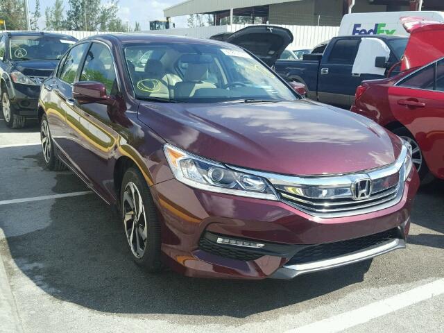 1HGCR2F81GA020694 - 2016 HONDA ACCORD EXL RED photo 1