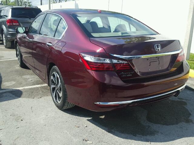 1HGCR2F81GA020694 - 2016 HONDA ACCORD EXL RED photo 3