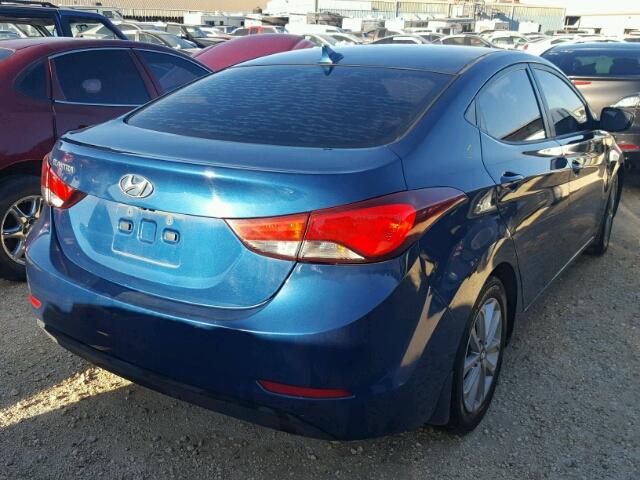 KMHDH4AE2EU184414 - 2014 HYUNDAI ELANTRA SE BLUE photo 4