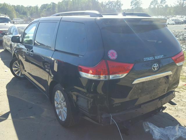 5TDYK3DC1CS228318 - 2012 TOYOTA SIENNA XLE BLACK photo 3