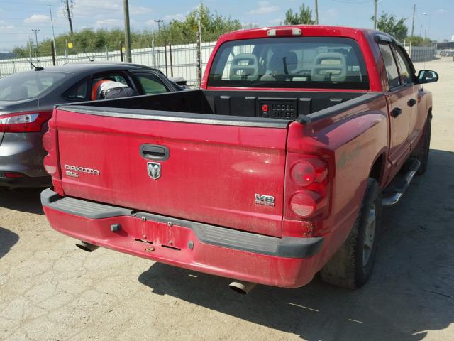 1D7HW48NX5S231434 - 2005 DODGE DAKOTA QUA RED photo 4