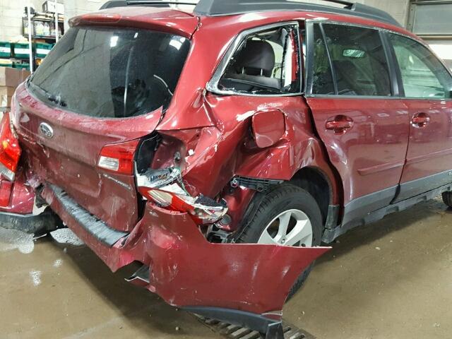 4S4BRCCC6D3210852 - 2013 SUBARU OUTBACK RED photo 9