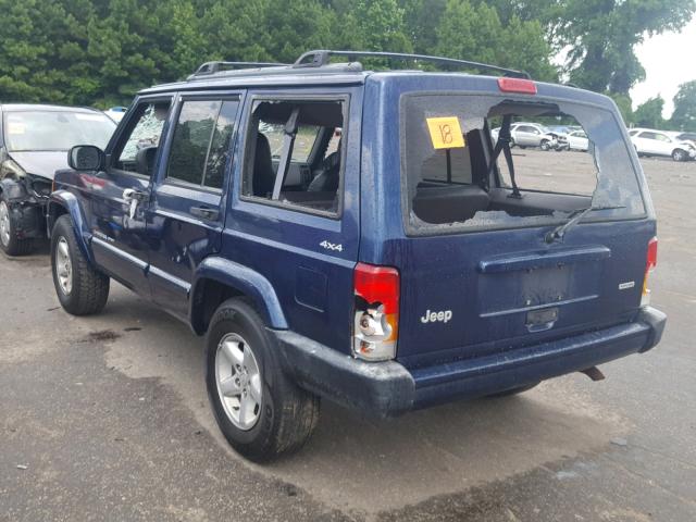 1J4FF48S31L586449 - 2001 JEEP CHEROKEE S BLUE photo 3