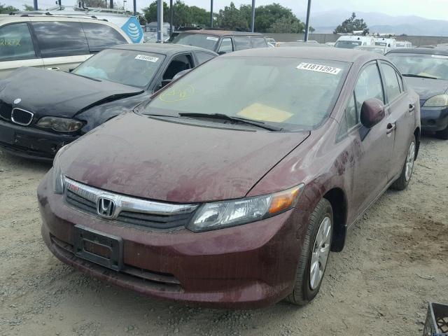 2HGFB2F59CH606062 - 2012 HONDA CIVIC MAROON photo 3